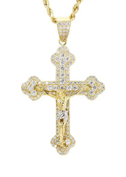 10K Yellow Gold Cross /Crucifix Necklace | Appx. 17.9 Grams