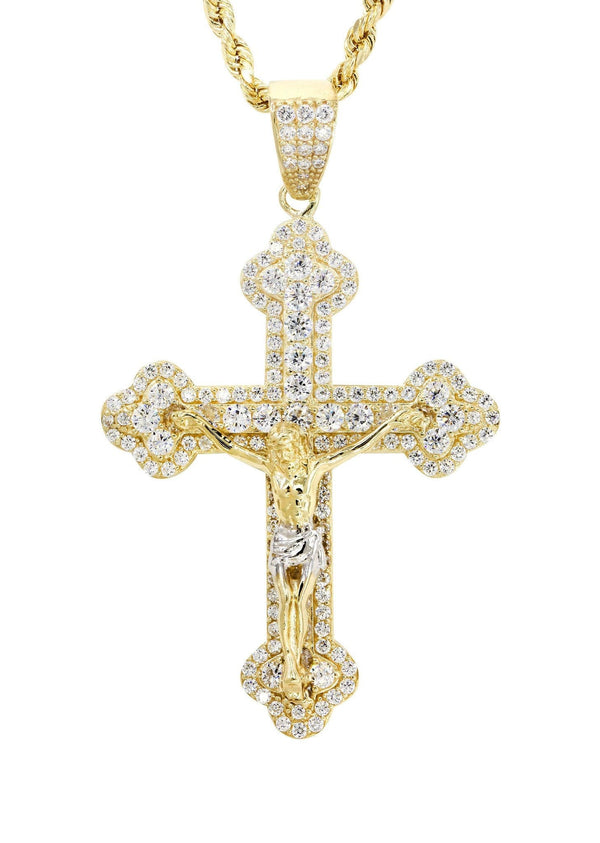 10K Yellow Gold Cross /Crucifix Necklace | Appx. 17.9 Grams
