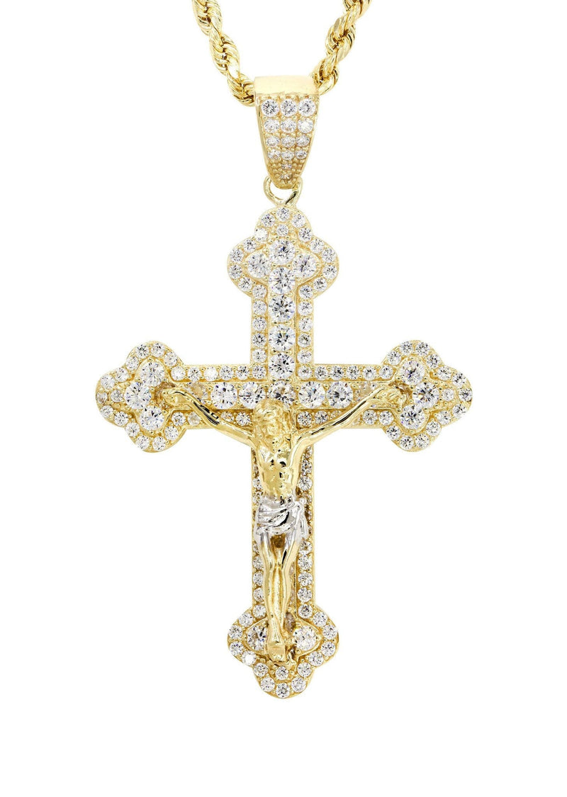 10K Yellow Gold Cross /Crucifix Necklace | Appx. 17.9 Grams