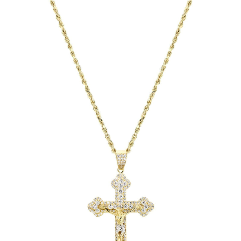 10K Yellow Gold Cross /Crucifix Necklace | Appx. 17.9 Grams
