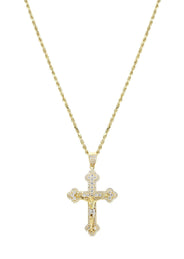 10K Yellow Gold Cross /Crucifix Necklace | Appx. 17.9 Grams