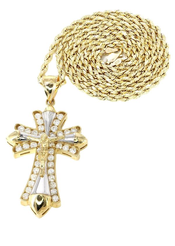 10K Yellow Gold Cross Necklace | Appx. 19 Grams