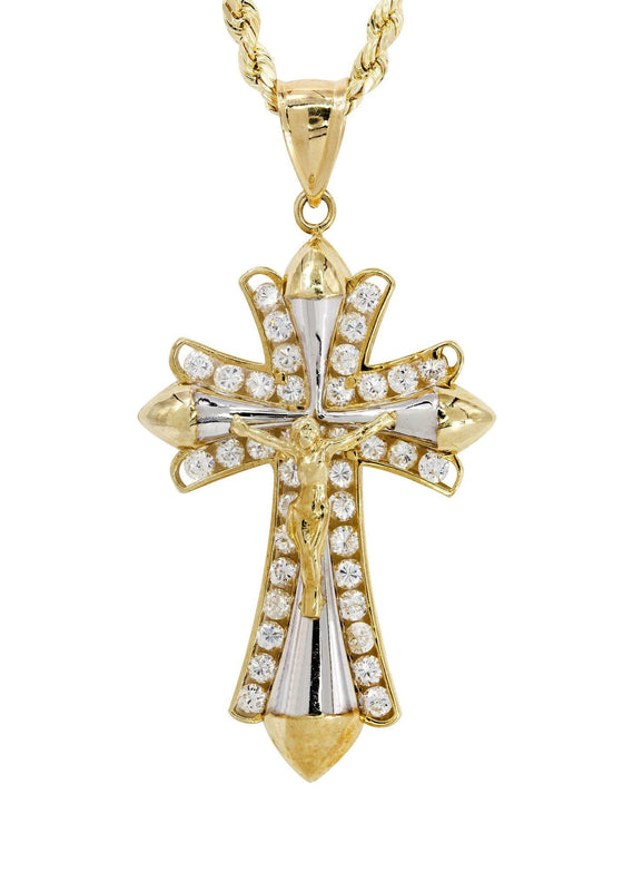 10K Yellow Gold Cross Necklace | Appx. 19 Grams