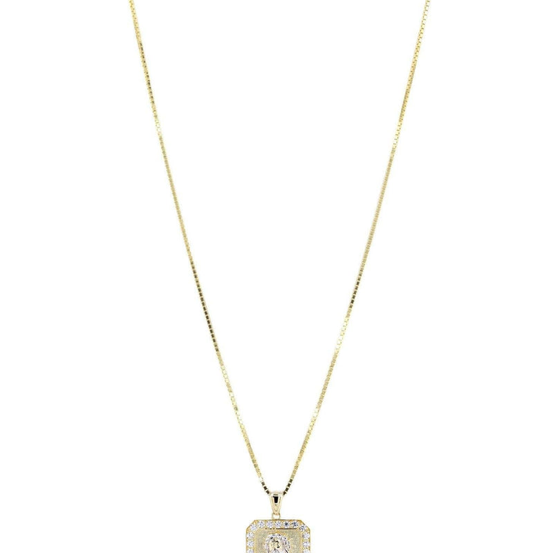 10K Yellow Gold Box Jesus Piece Chain | Appx. 7.1 Grams