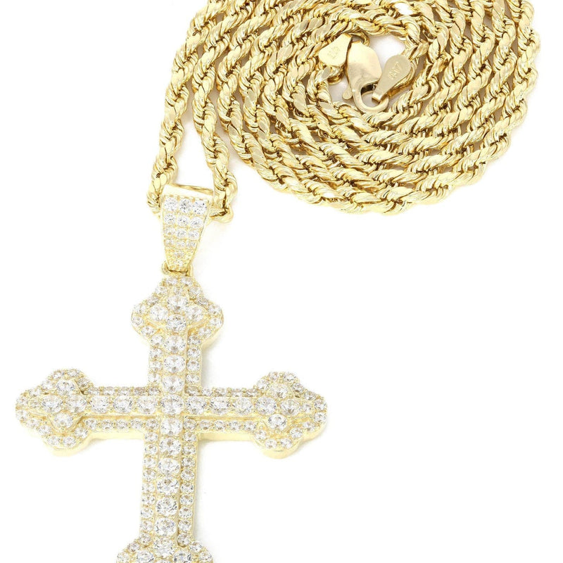 10K Yellow Gold Cross Necklace | Appx. 12.4 Grams