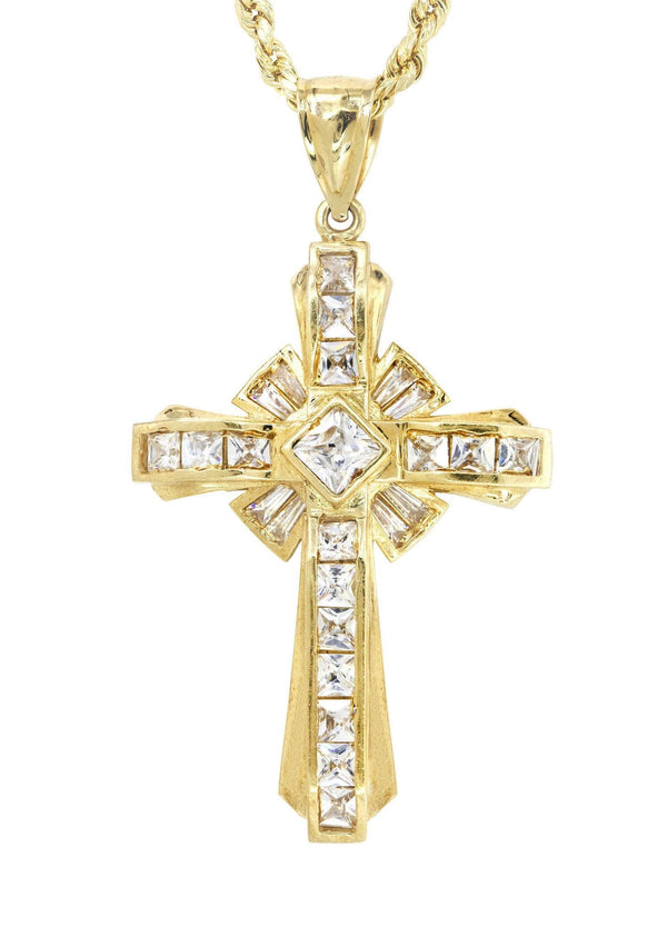 10K Yellow Gold Cross Necklace | Appx. 15.3 Grams
