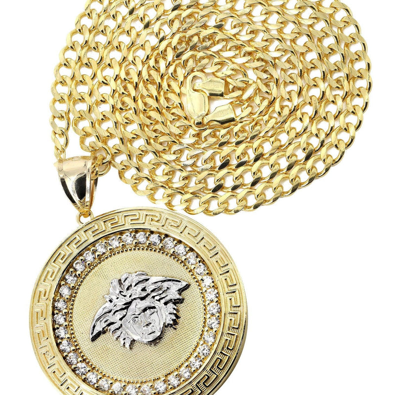 10K Yellow Gold Medusa Style Necklace | Appx. 29.9 Grams