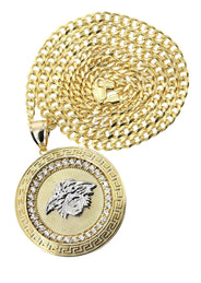 10K Yellow Gold Medusa Style Necklace | Appx. 29.9 Grams