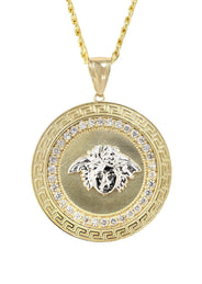 10K Yellow Gold Medusa Style Necklace | Appx. 29.9 Grams