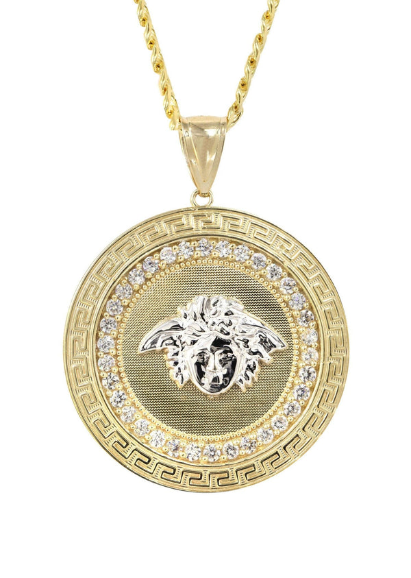10K Yellow Gold Medusa Style Necklace | Appx. 29.9 Grams