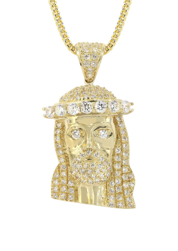 10K Yellow Gold Jesus Piece Chain | Appx. 23.2 Grams