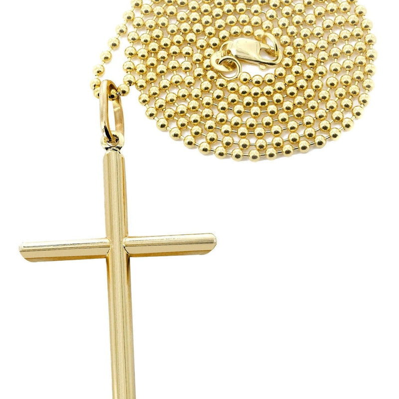 10K Yellow Gold Dog Tag  Cross Necklace | Appx. 8.6 Grams