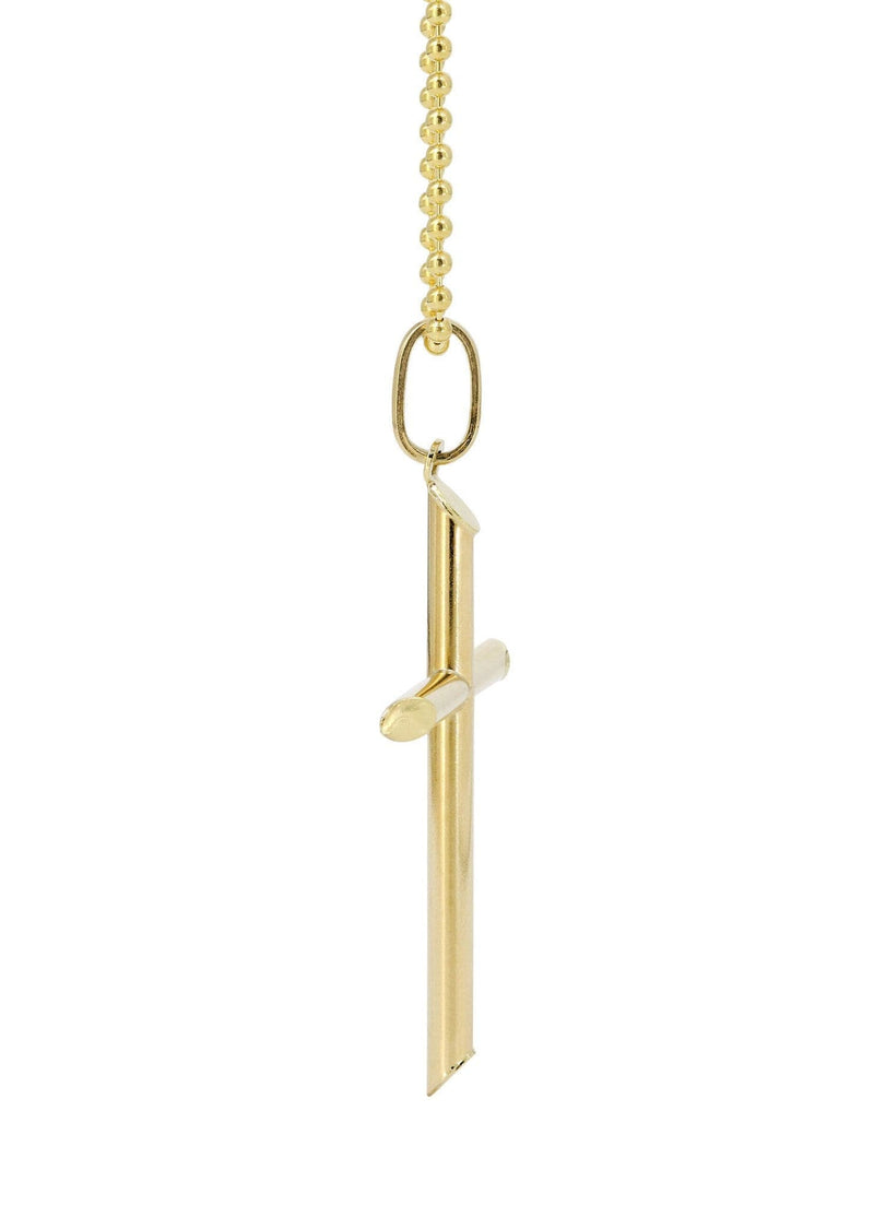 10K Yellow Gold Dog Tag  Cross Necklace | Appx. 8.6 Grams