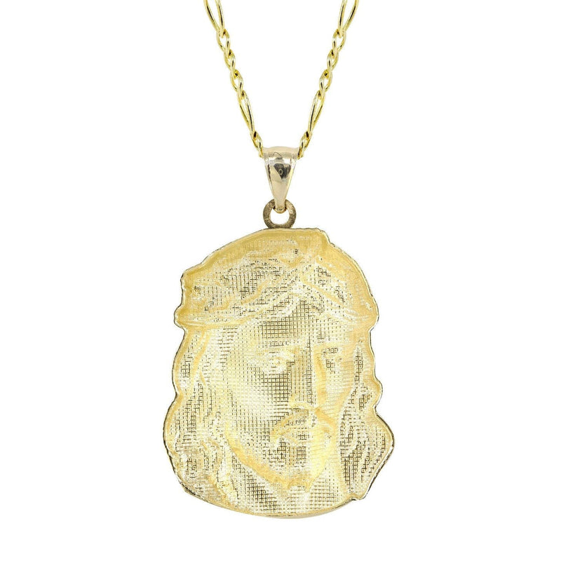 10K Yellow Gold Figaro  Jesus Piece Chain | Appx. 9.6 Grams