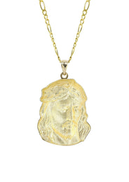 10K Yellow Gold Figaro  Jesus Piece Chain | Appx. 9.6 Grams