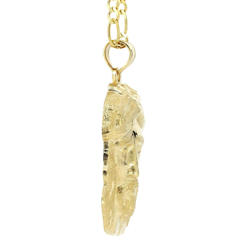 10K Yellow Gold Figaro  Jesus Piece Chain | Appx. 9.6 Grams
