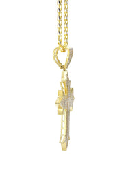 10K Yellow Gold Fancy Link  Gold Cross Necklace | Appx. 13.5 Grams