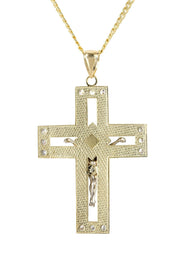 10K Yellow Gold Cross /Crucifix Necklace | Appx. 20.8 Grams