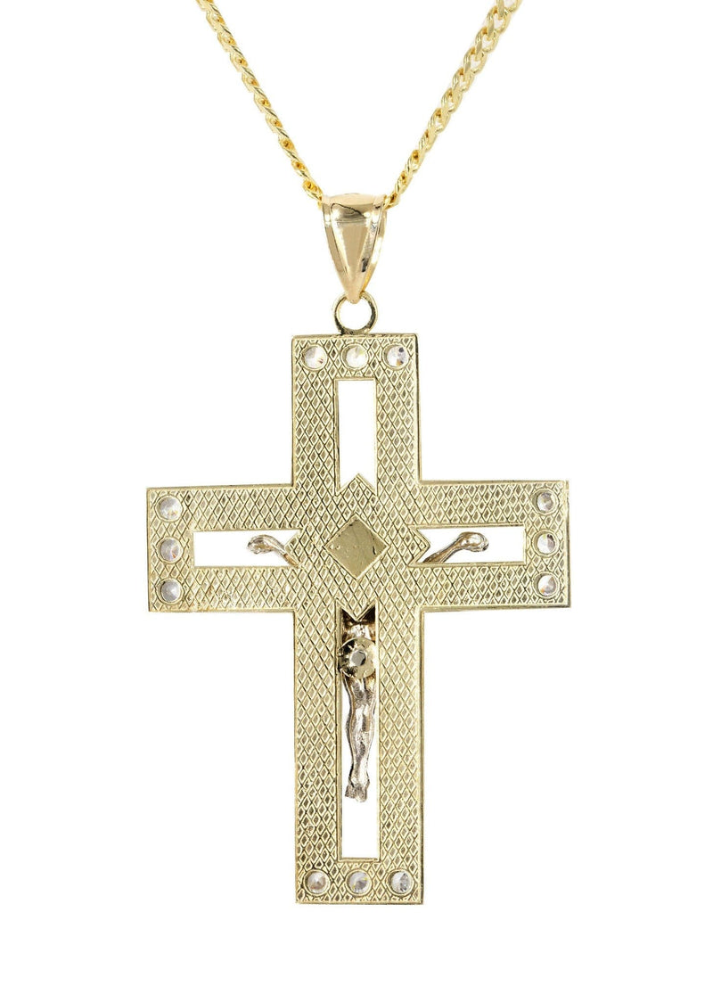10K Yellow Gold Cross /Crucifix Necklace | Appx. 20.8 Grams