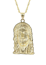 10K Yellow Gold Fancy Link  Jesus Piece Chain | Appx. 6.4 Grams