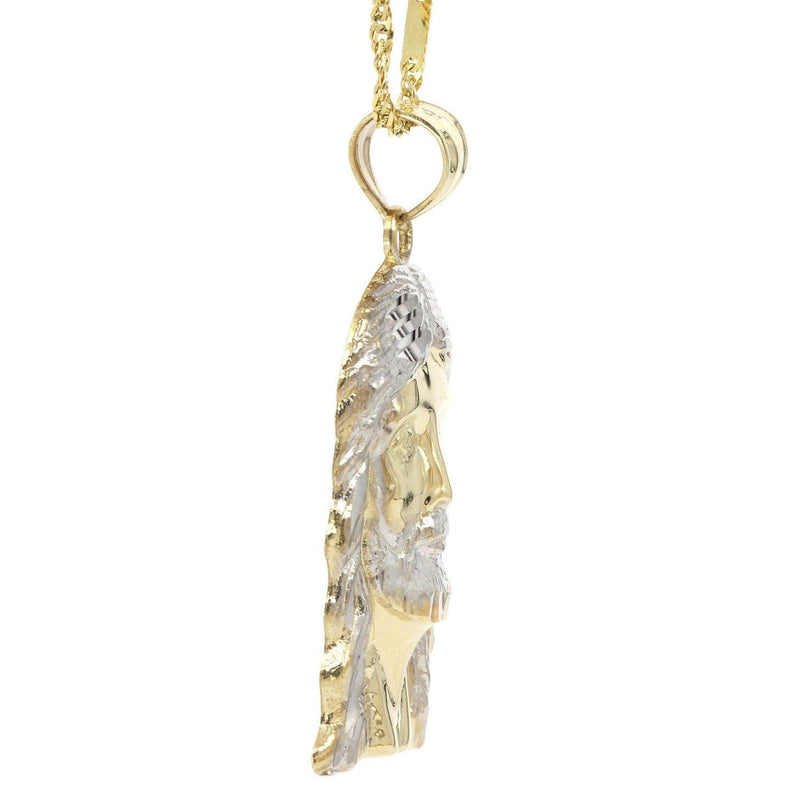 10K Yellow Gold Fancy Link  Jesus Piece Chain | Appx. 6.4 Grams