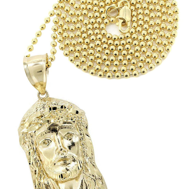 10K Yellow Gold Dog Tag   Jesus Piece Chain | Appx. 8.2 Grams
