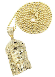 10K Yellow Gold Dog Tag   Jesus Piece Chain | Appx. 8.2 Grams