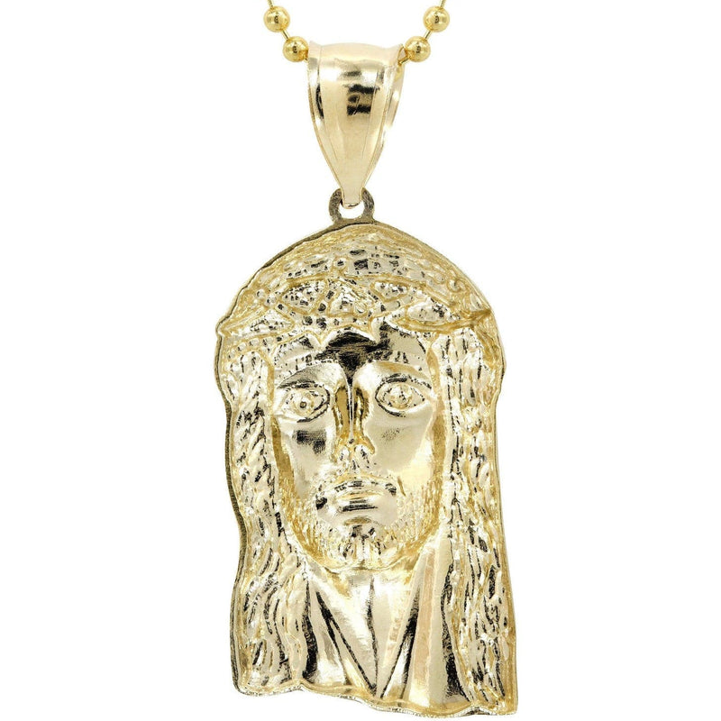 10K Yellow Gold Dog Tag   Jesus Piece Chain | Appx. 8.2 Grams