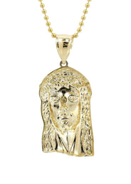 10K Yellow Gold Dog Tag   Jesus Piece Chain | Appx. 8.2 Grams