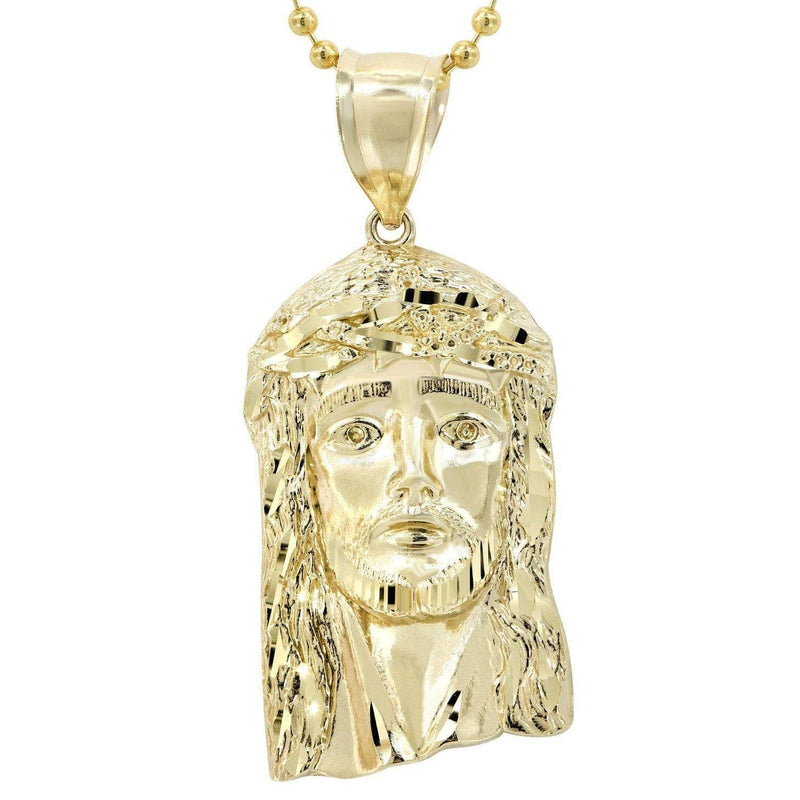 10K Yellow Gold Dog Tag   Jesus Piece Chain | Appx. 8.2 Grams