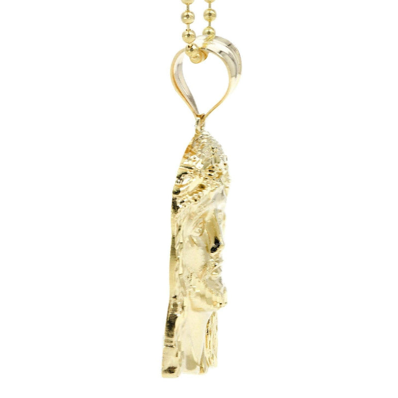 10K Yellow Gold Dog Tag   Jesus Piece Chain | Appx. 8.2 Grams