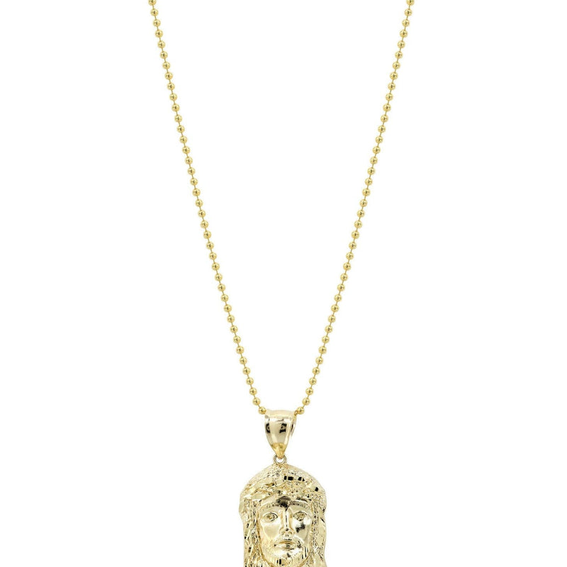 10K Yellow Gold Dog Tag   Jesus Piece Chain | Appx. 8.2 Grams