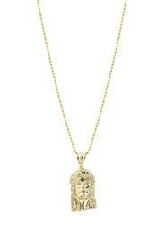 10K Yellow Gold Dog Tag   Jesus Piece Chain | Appx. 8.2 Grams