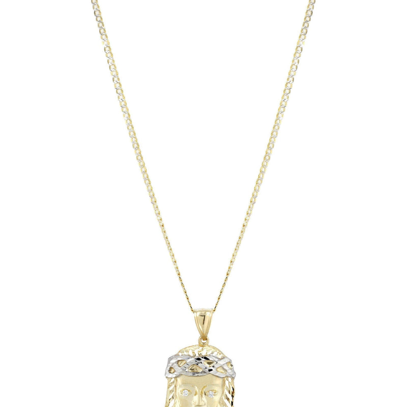 10K Yellow Gold Pave Jesus Piece Chain | Appx. 12.3 Grams