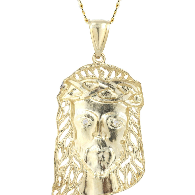 10K Yellow Gold Pave Jesus Piece Chain | Appx. 12.3 Grams