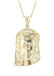 10K Yellow Gold Pave Jesus Piece Chain | Appx. 12.3 Grams