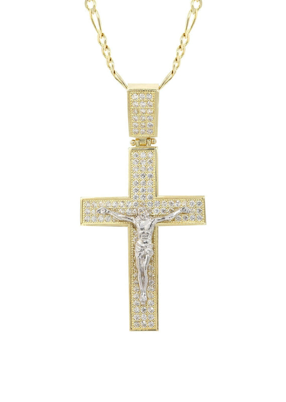 10K Yellow Gold Cross /Crucifix Necklace | Appx. 9.8 Grams