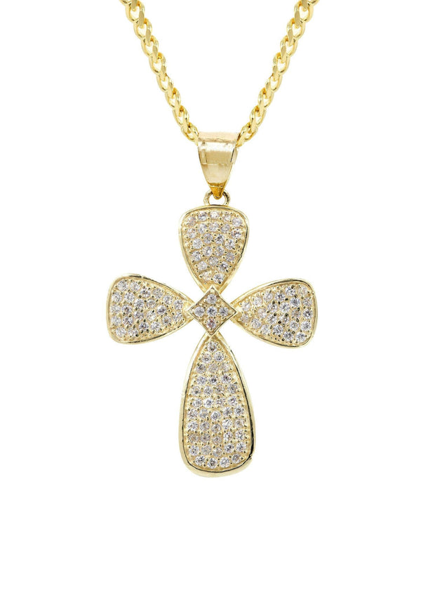 10K Yellow Gold Cross Necklace | Appx. 17.3 Grams
