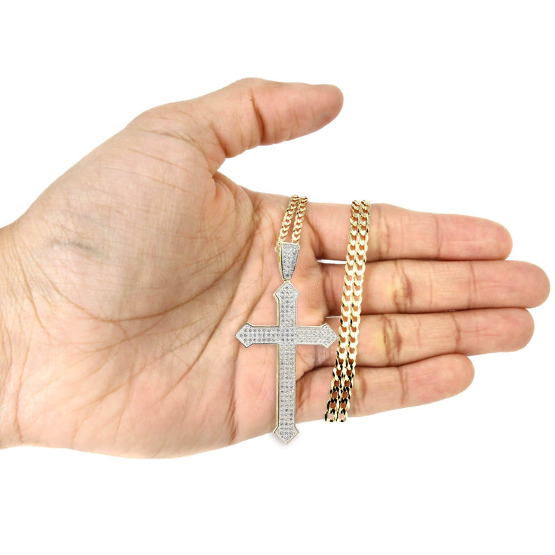 10K Yellow Gold Cross Necklace | Appx. 22.2 Grams