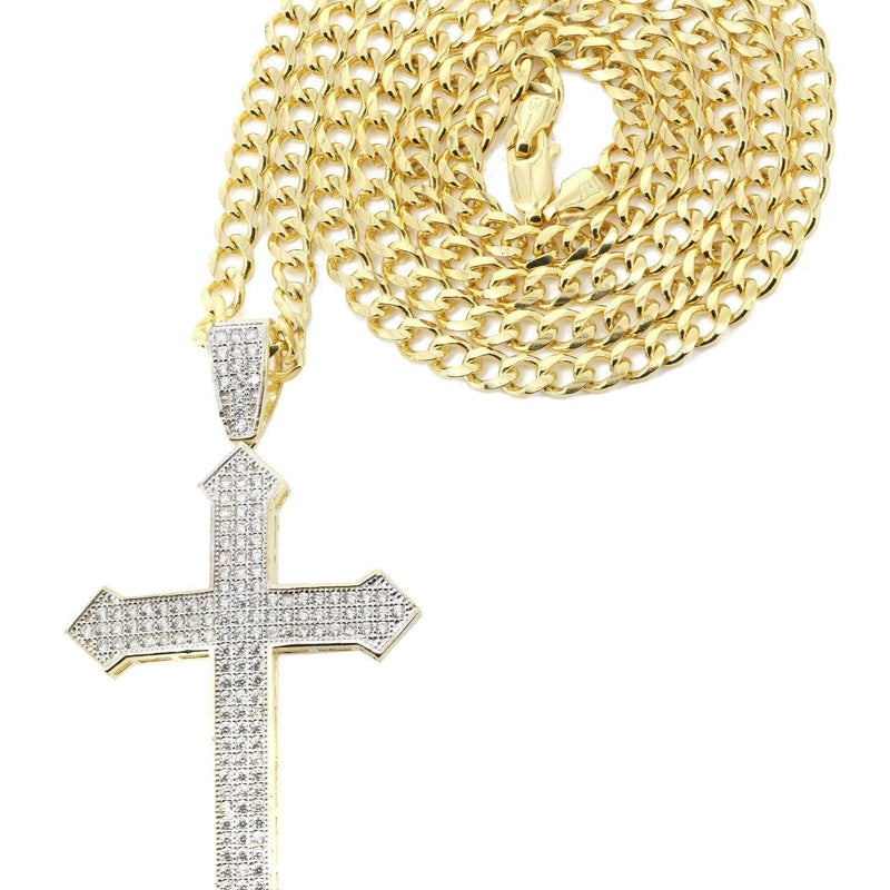 10K Yellow Gold Cross Necklace | Appx. 22.2 Grams
