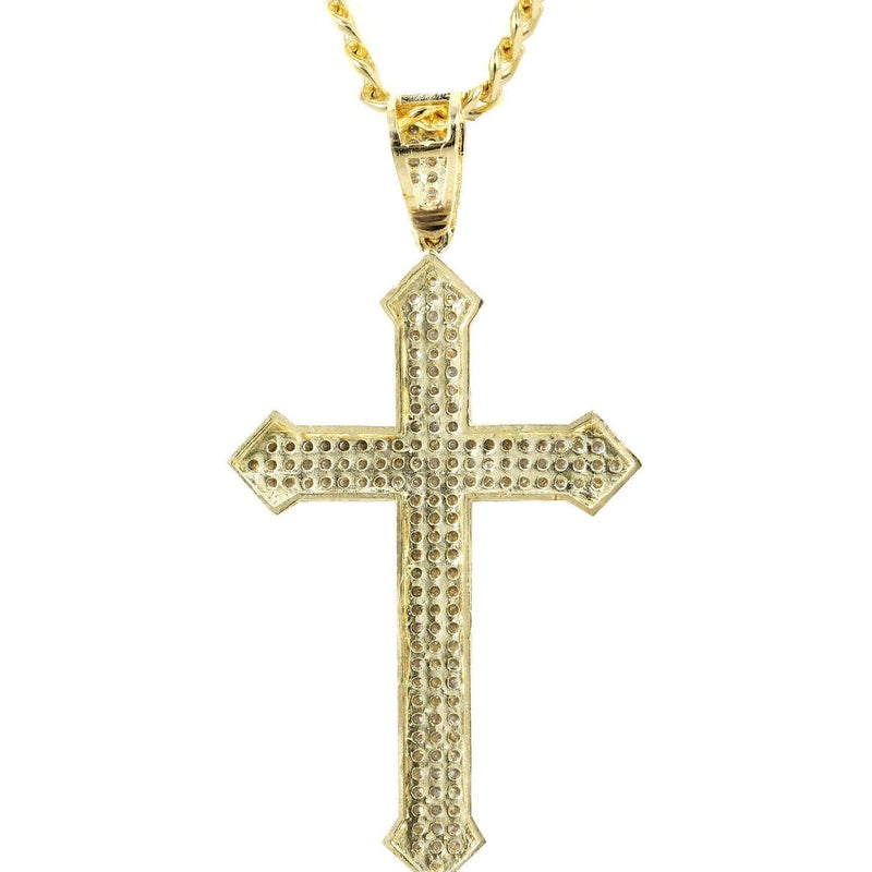 10K Yellow Gold Cross Necklace | Appx. 22.2 Grams