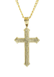 10K Yellow Gold Cross Necklace | Appx. 22.2 Grams