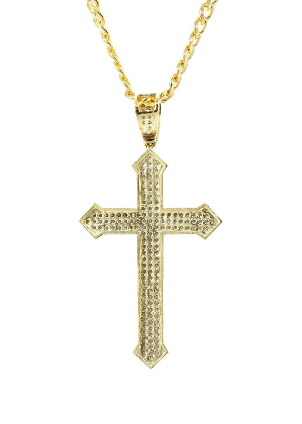 10K Yellow Gold Cross Necklace | Appx. 22.2 Grams