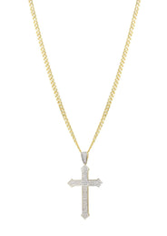 10K Yellow Gold Cross Necklace | Appx. 22.2 Grams