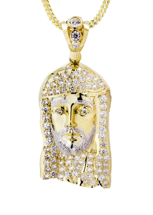 10K Yellow Gold Jesus Piece Chain | Appx. 21.5 Grams