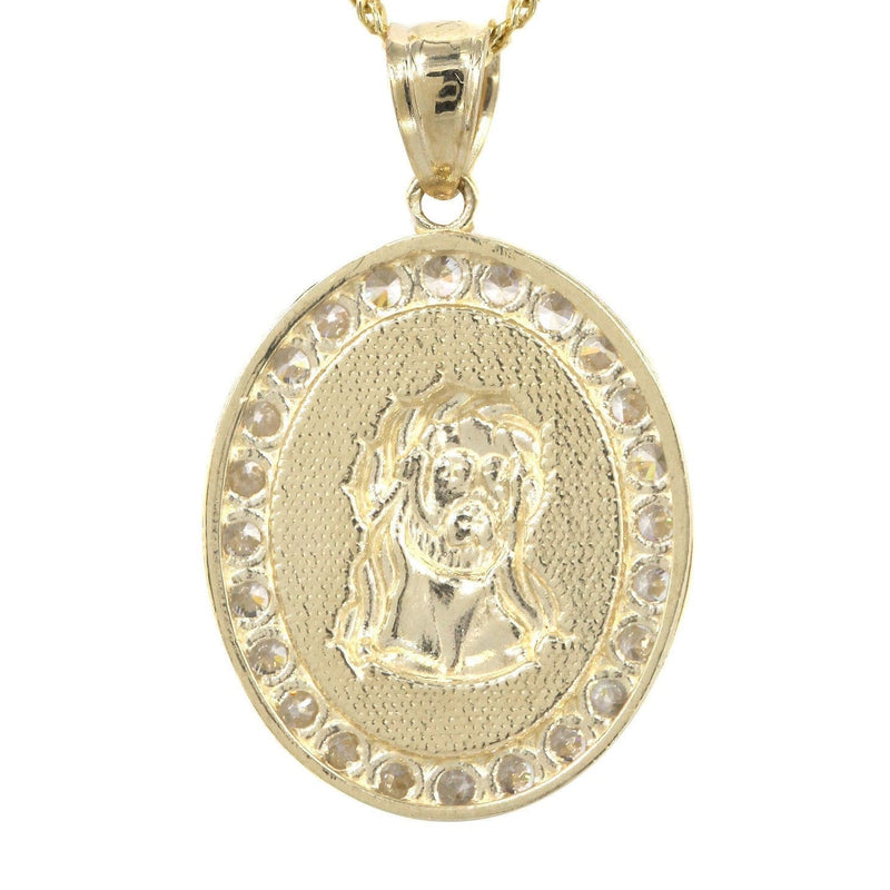 10K Yellow Gold Fancy Link  Jesus Piece Chain | Appx. 5.2 Grams