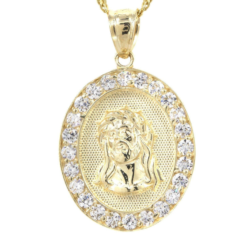 10K Yellow Gold Fancy Link  Jesus Piece Chain | Appx. 5.2 Grams