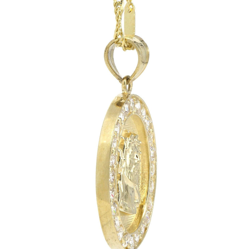 10K Yellow Gold Fancy Link  Jesus Piece Chain | Appx. 5.2 Grams
