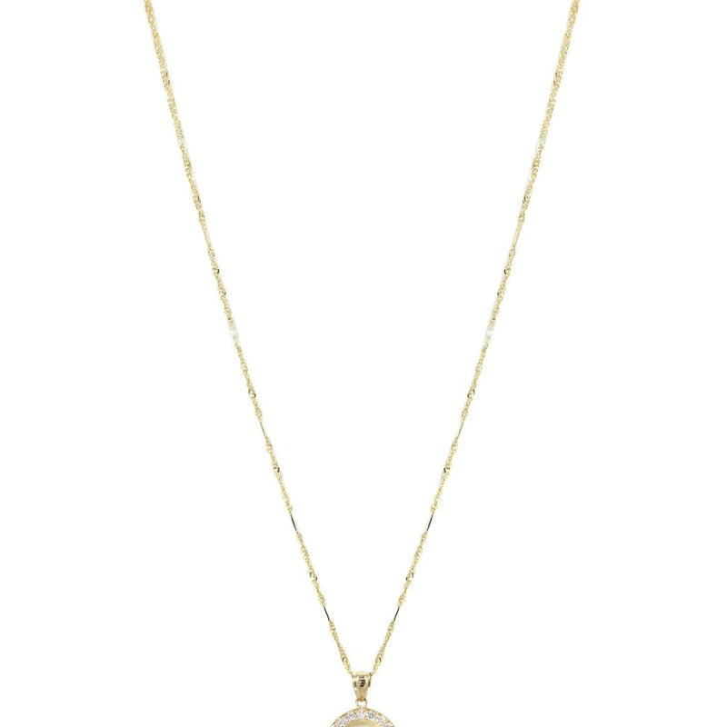 10K Yellow Gold Fancy Link  Jesus Piece Chain | Appx. 5.2 Grams