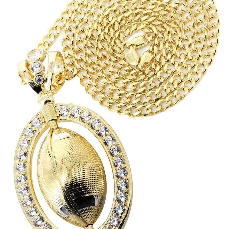 10K Yellow Gold Football Necklace | Appx. 43.1 Grams
